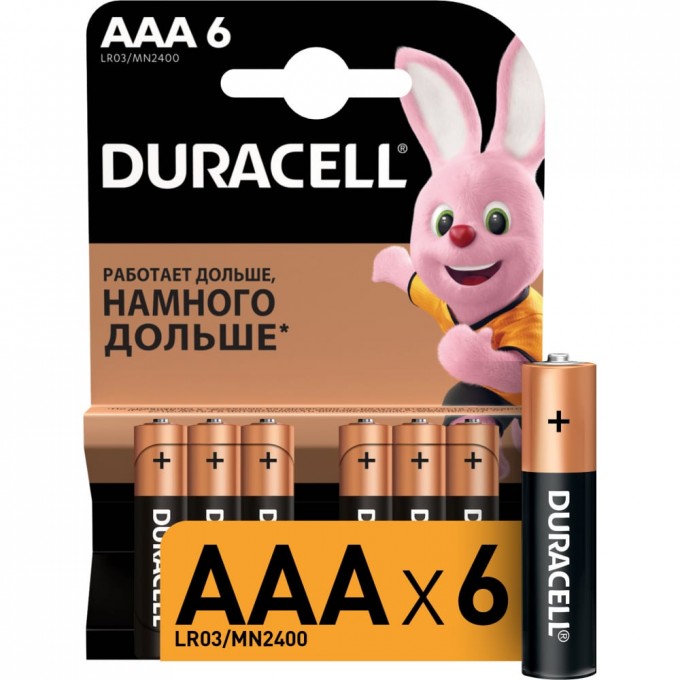 Батарейка DURACELL LR03-6BL BASIC B0014858